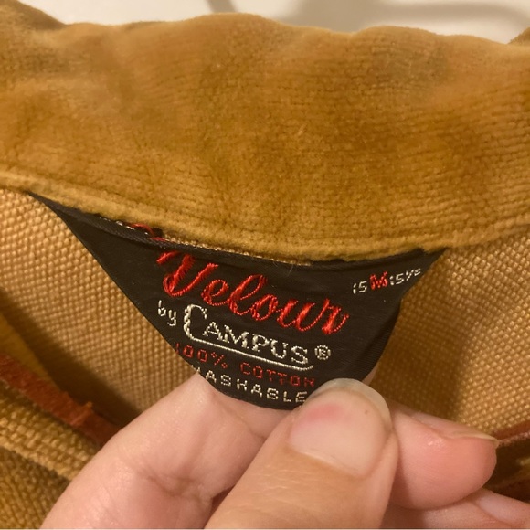 Vintage 70s Velour by Campus Shirt - Picture 3 of 7